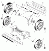 Snapper 19300-2 - 19" Walk-Behind Mower, 3 HP, 2 Cycle, Steel Deck, Series 0 Pièces détachées Wheels, Guard, Axles